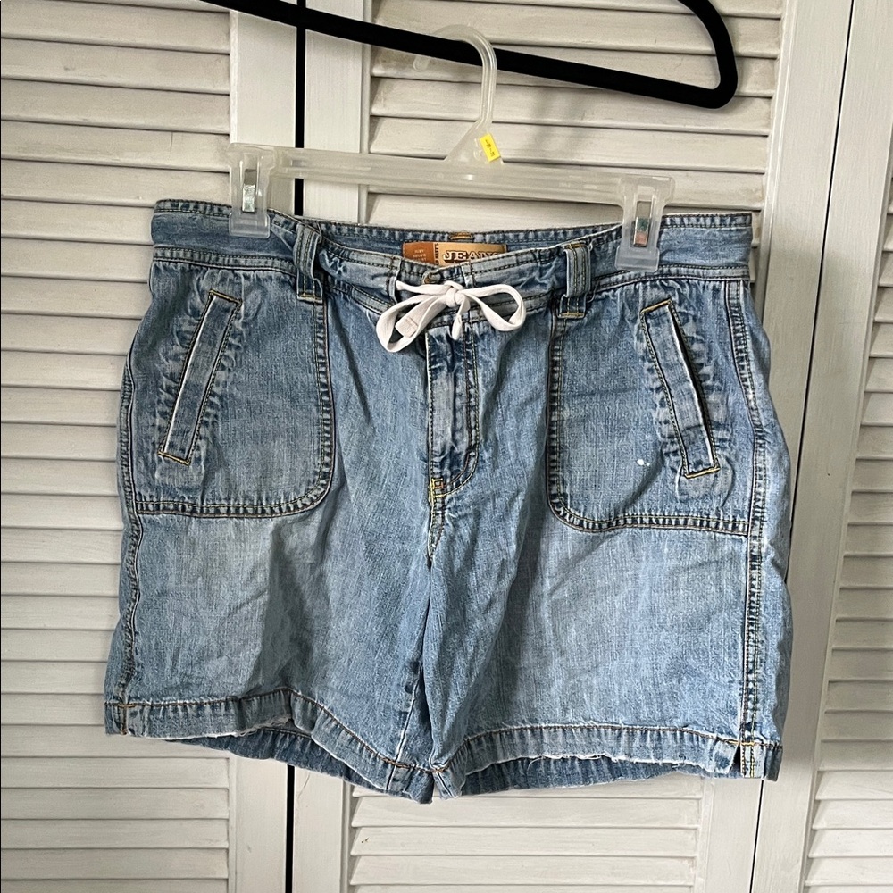 Old Navy Light Blue Denim Drawstring Jean Shorts